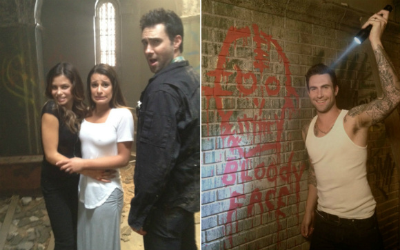 Adam Levine grava cenas de American Horror Story com Lea Michele