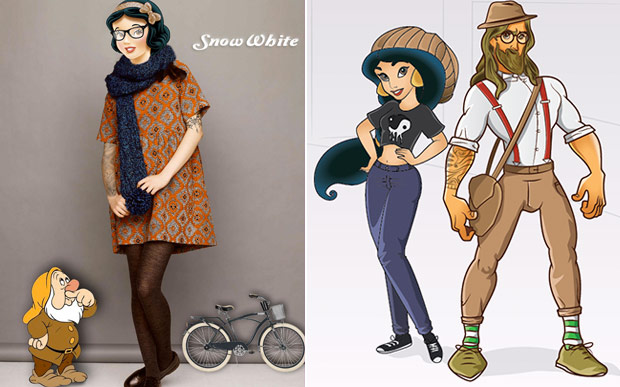 Hipster Disney Character Art