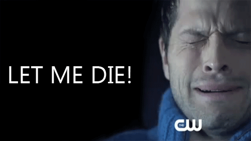 Castiel, de Supernatural, chorando de tristeza