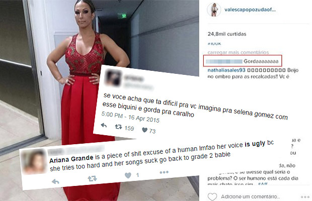 "Se você acha que tá difícil pra vc imagina pra Selena Gomez com esse biquíni e gorda pra caralho" (tweet preconceituoso/reprodução)