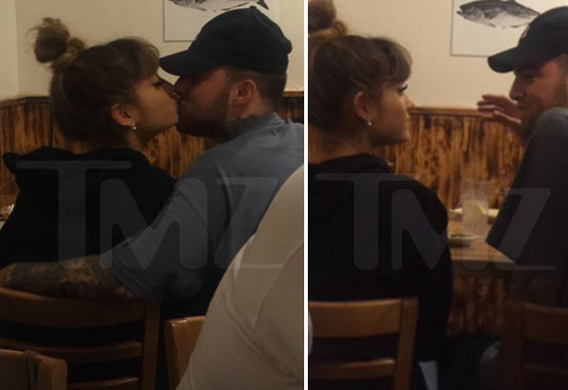 Ariana Grande e Mac Miller trocam beijos durante encontro romântico em agosto.