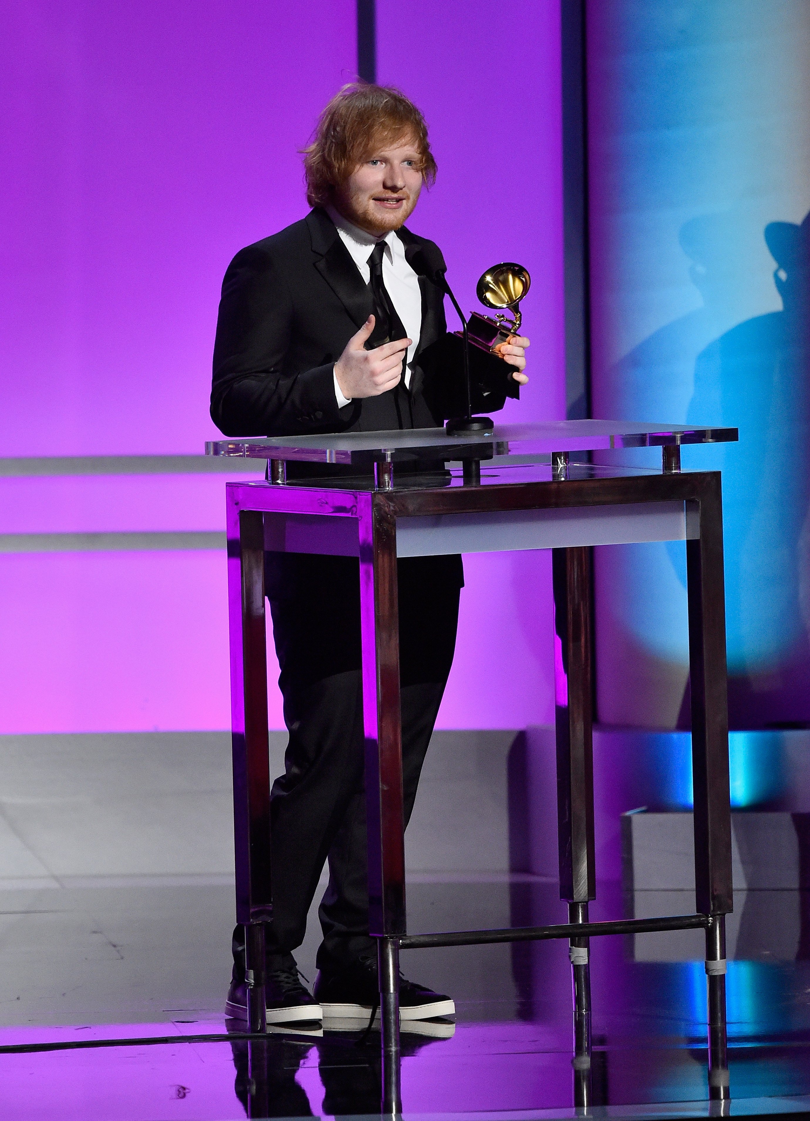 Ed Sheeran no Grammy (Kevork Djansezian/Getty Images)