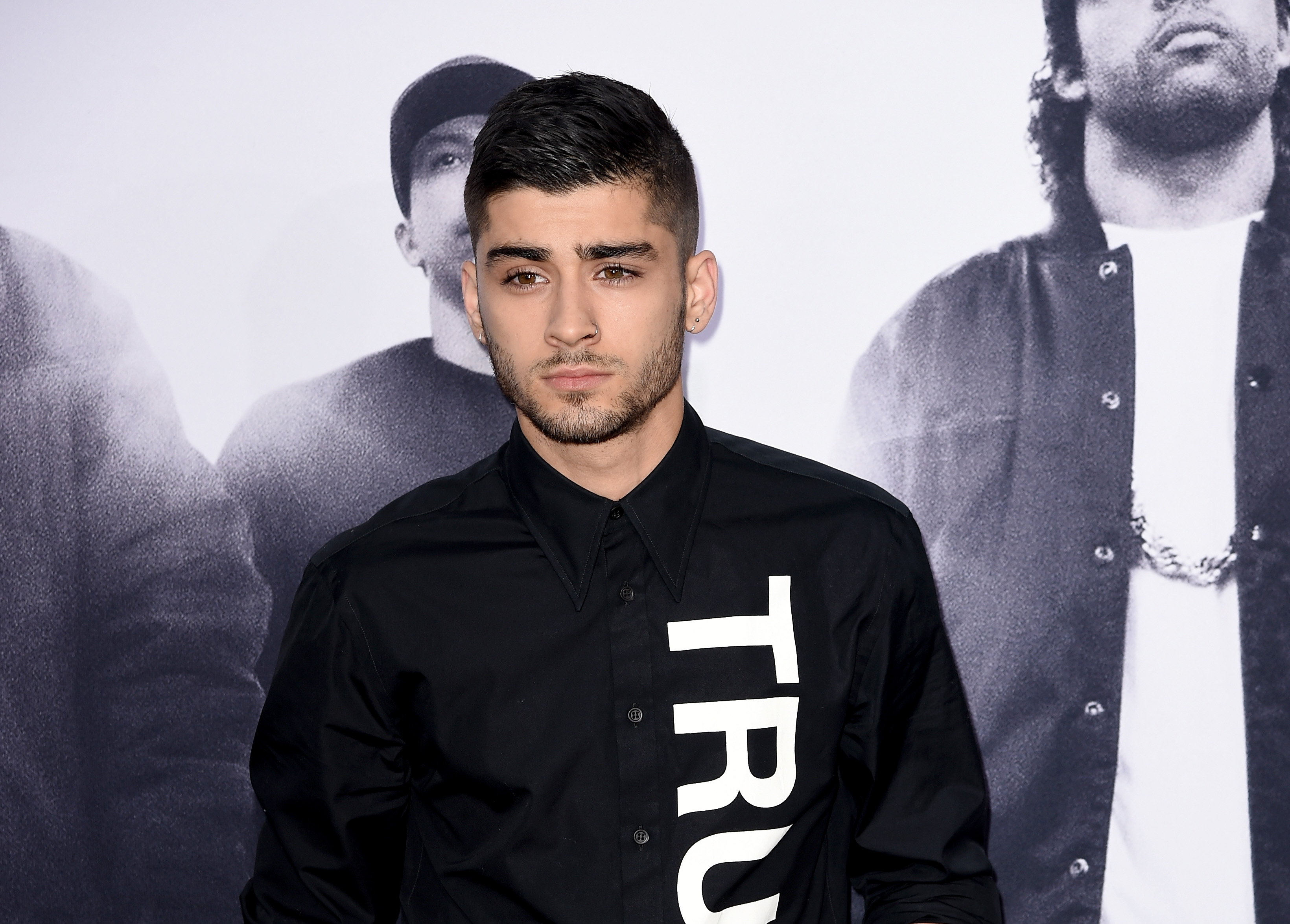 LOS ANGELES, CA - AUGUST 10: Singer Zayn Malik arrives at the premiere of Universal Pictures and Legendary Pictures' "Straight Outta Compton" at the Microsoft Theatre on August 10, 2015 in Los Angeles, California. (Photo by Kevin Winter/Getty Images)