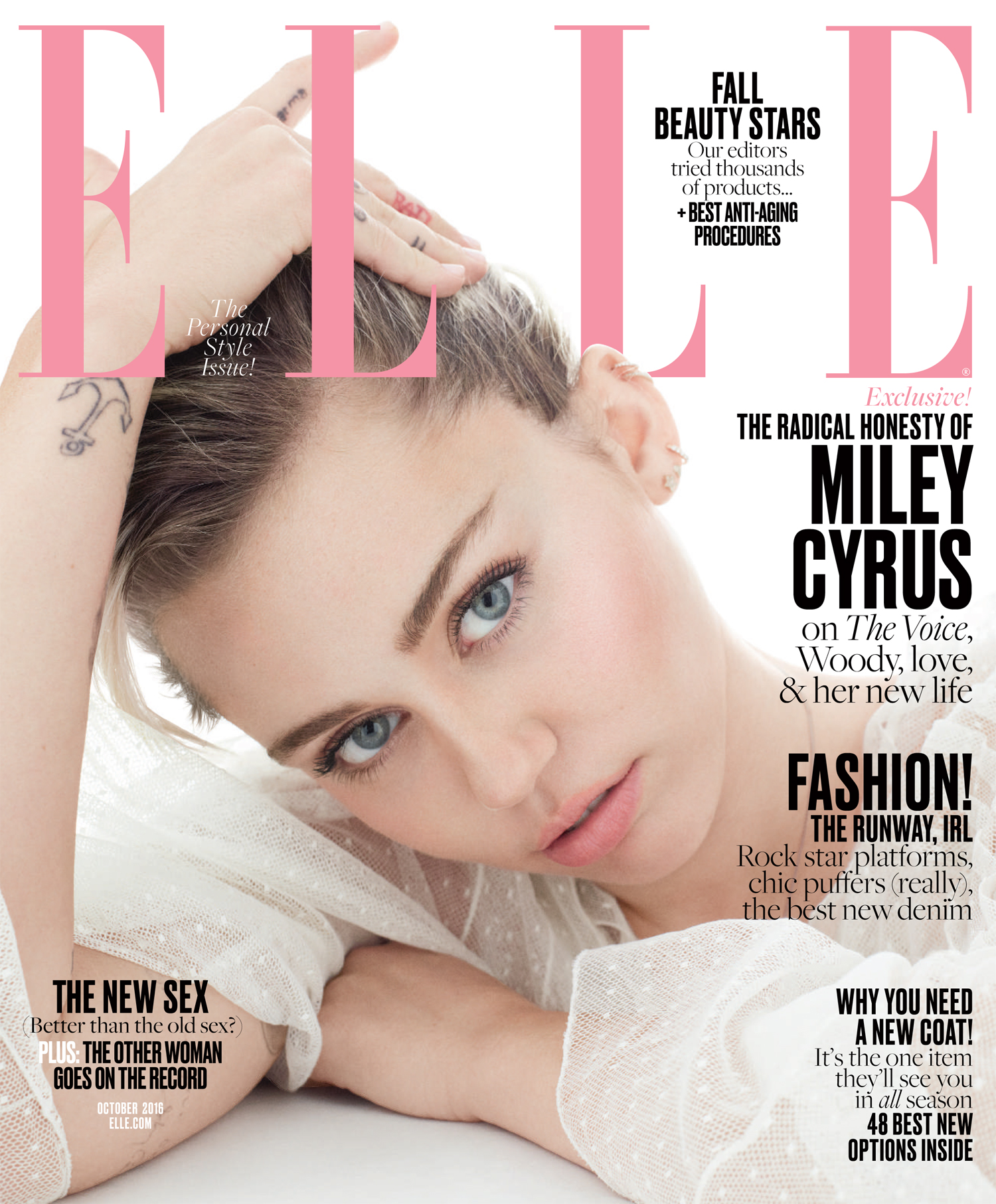 Miley Cyrus na capa da revista Elle.