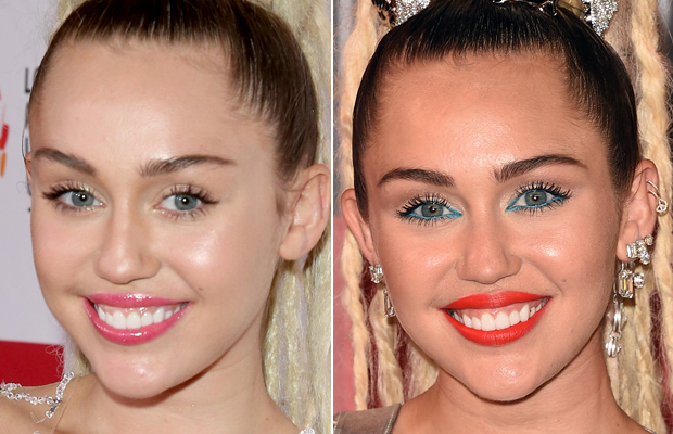 Miley Cyrus maquiagem colorida
