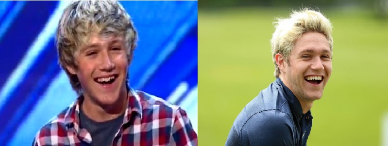 Niall Horan em 2010 e em 2016