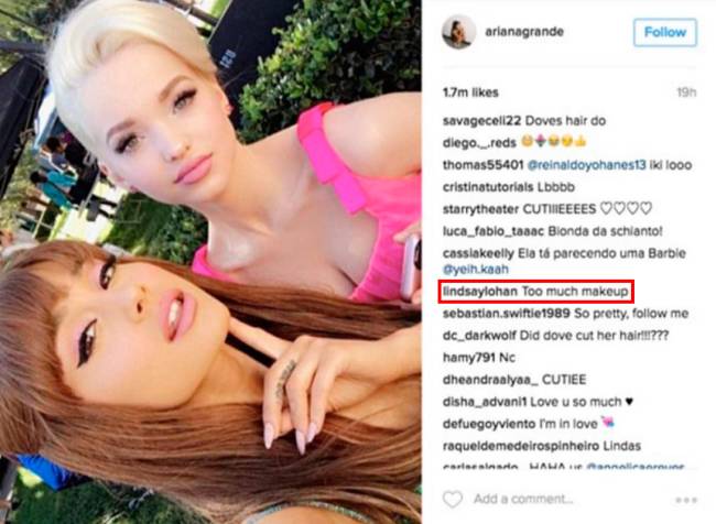 lindsay-lohan-ariana-grande-instagram