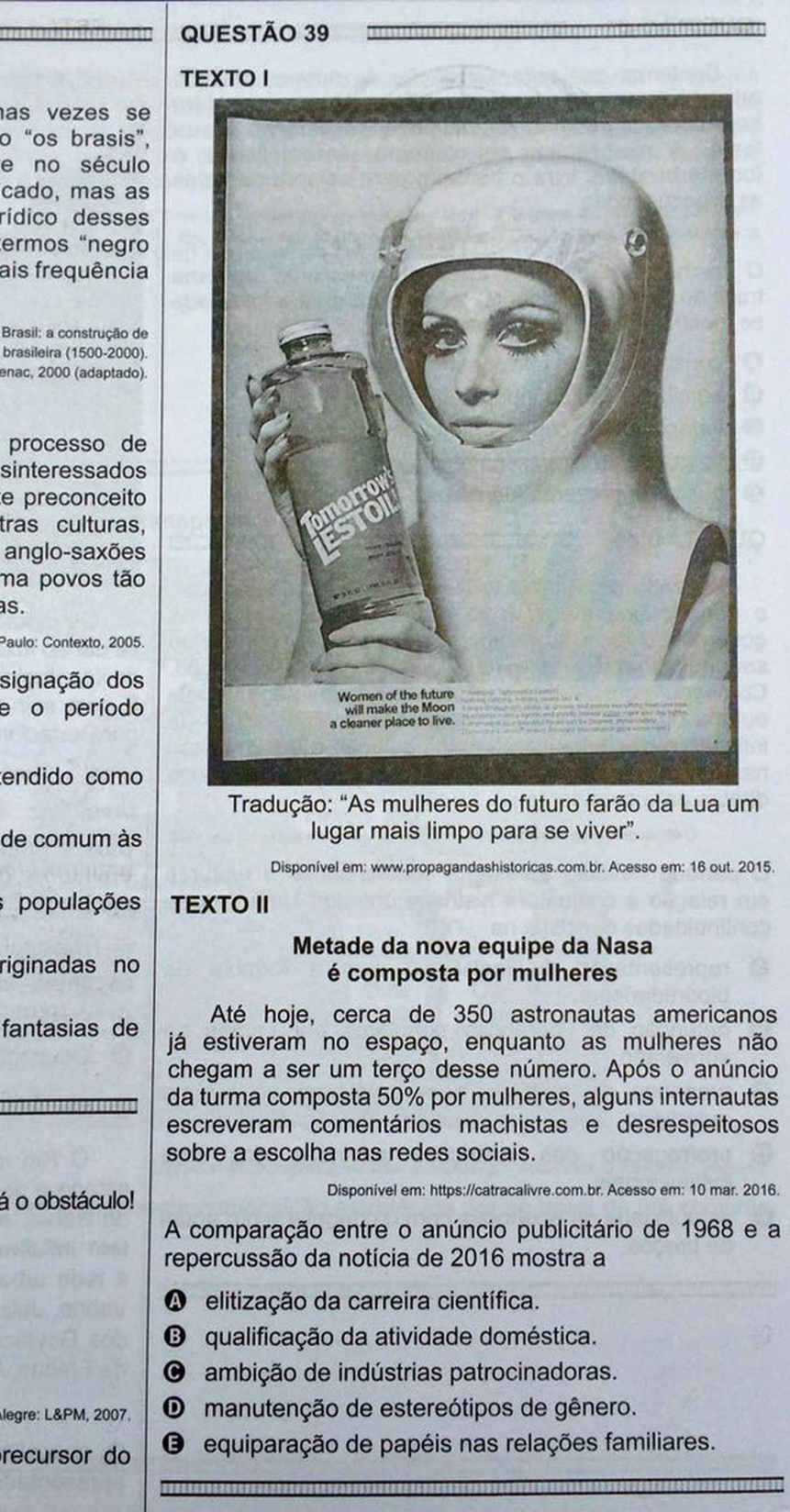 questao-girl-power-enem ENEM 2016 trouxe questão girl power. Foto: