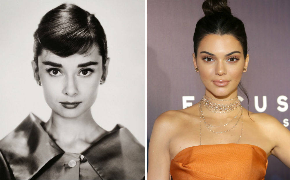audrey-hepburn-kendall-jenner Divulgação e Loreen Sarkis/Getty Images