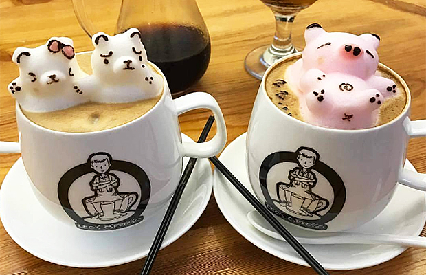 Cappuccino com cobertura 3D em formato de bichinhos é só amor!