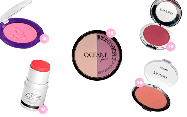 blush-make-escola-3 16. Faces cor Pink, Natura (R$ 25,90*), 17. Marsala, Tracta (R$ 25,50*), 18. Terra, Océane Fémme (R$ 36,50*), 19. Pink Summer, Koloss (R$ 19,85*) e 20. Rosa Antigo, Zanphy (R$ 21,45*)/Fotos: divulgação