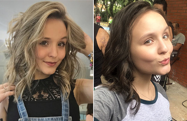 larissa-manoela-loira-e-morena O antes e o depois. Foto: