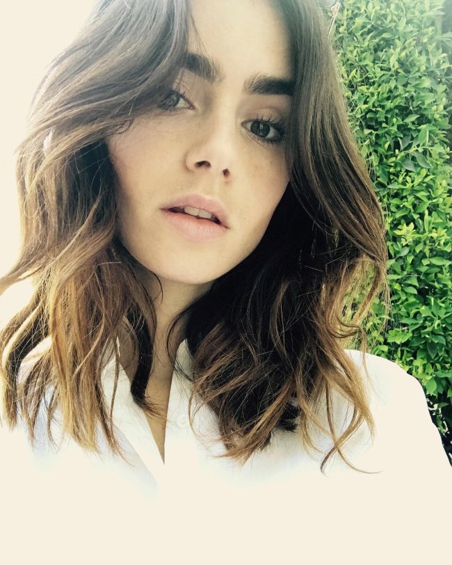 lily collins cabelo