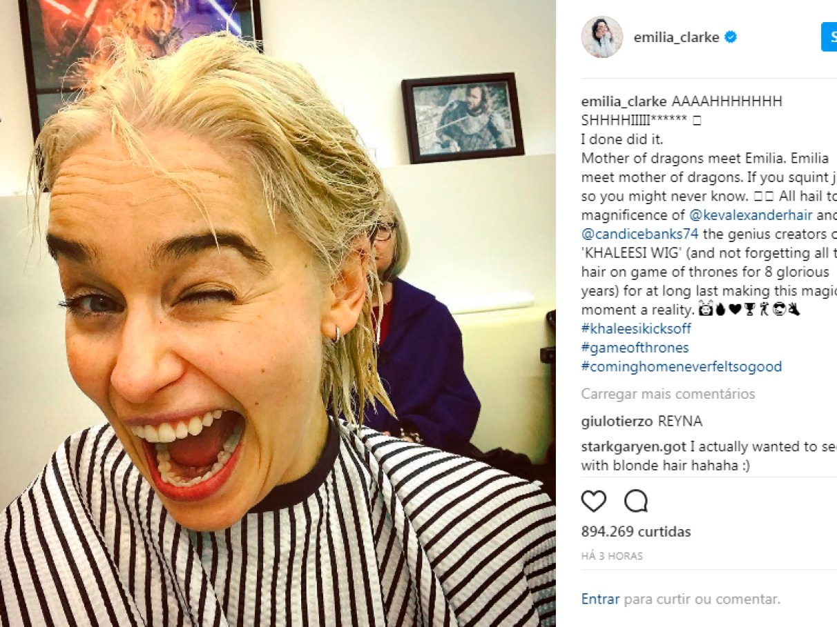 Emilia Clarke, de Game of Thrones, está com o... | Capricho