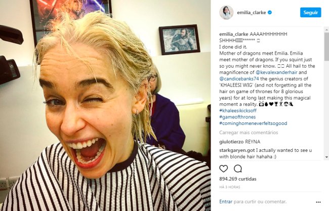 emilia clarke cabelo platinado