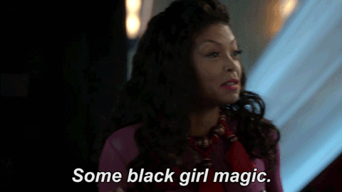 gif de uma mulher negra falando sobre sua mágica