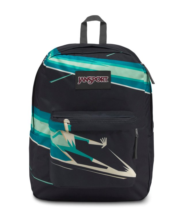 A estampa do Gelado, no modelo High Stakes, envolve a imagem do herói em um anel de gelo deslizando em torno da peça. Mochila JanSport Os Incríveis 2 (R$ 269,90*).