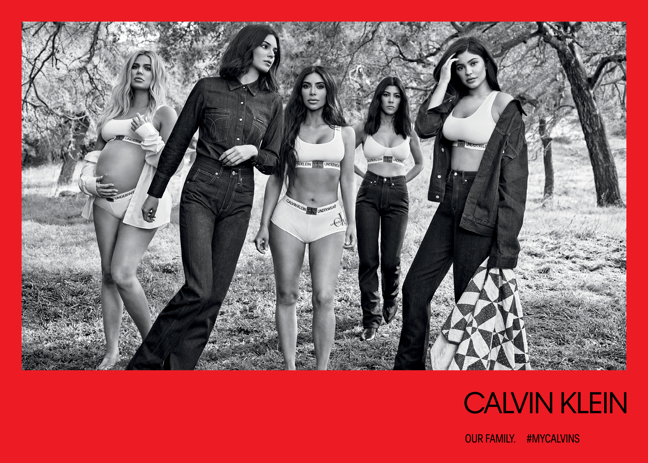 As irmãs Kardashian Jenner na campanha #MYCALVINS.