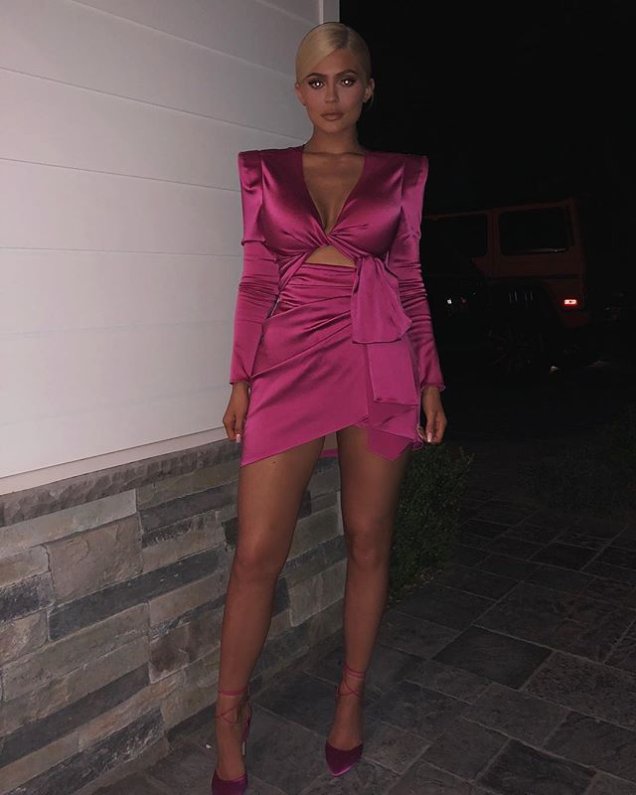 Kylie Jenner bem pink na sua festa de aniversário de 21 anos.