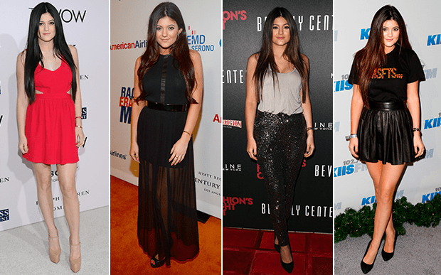 2012- Kylie variou bem nas suas escolhas em 2012. Os vestidos curtinhos e os sapatos meia-pata continuavam em seus looks, mas também começaram a aparecer calças e scarpins no seu visual.