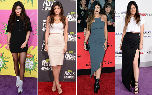 2013- no red carpet: Opa! Já detectamos algumas tendências bem Kardashian aqui: looks lisos, vestidos mídi colados ao corpo, cropped com saia também mídi e ankle boots de salto.