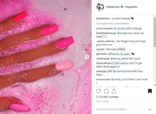kylie-jenner-unha-rosa-degradê-1 kylie-jenner-unha-rosa-degradê