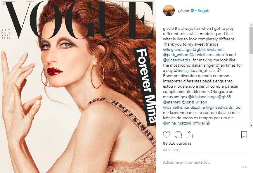 Gisele Bundchen apareceu quase irreconhecivel em capa de revista