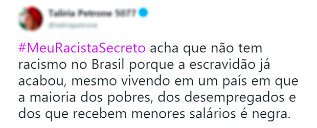 #MeuRacistaSecreto entrega no Twitter casos de racismo velado no Brasil