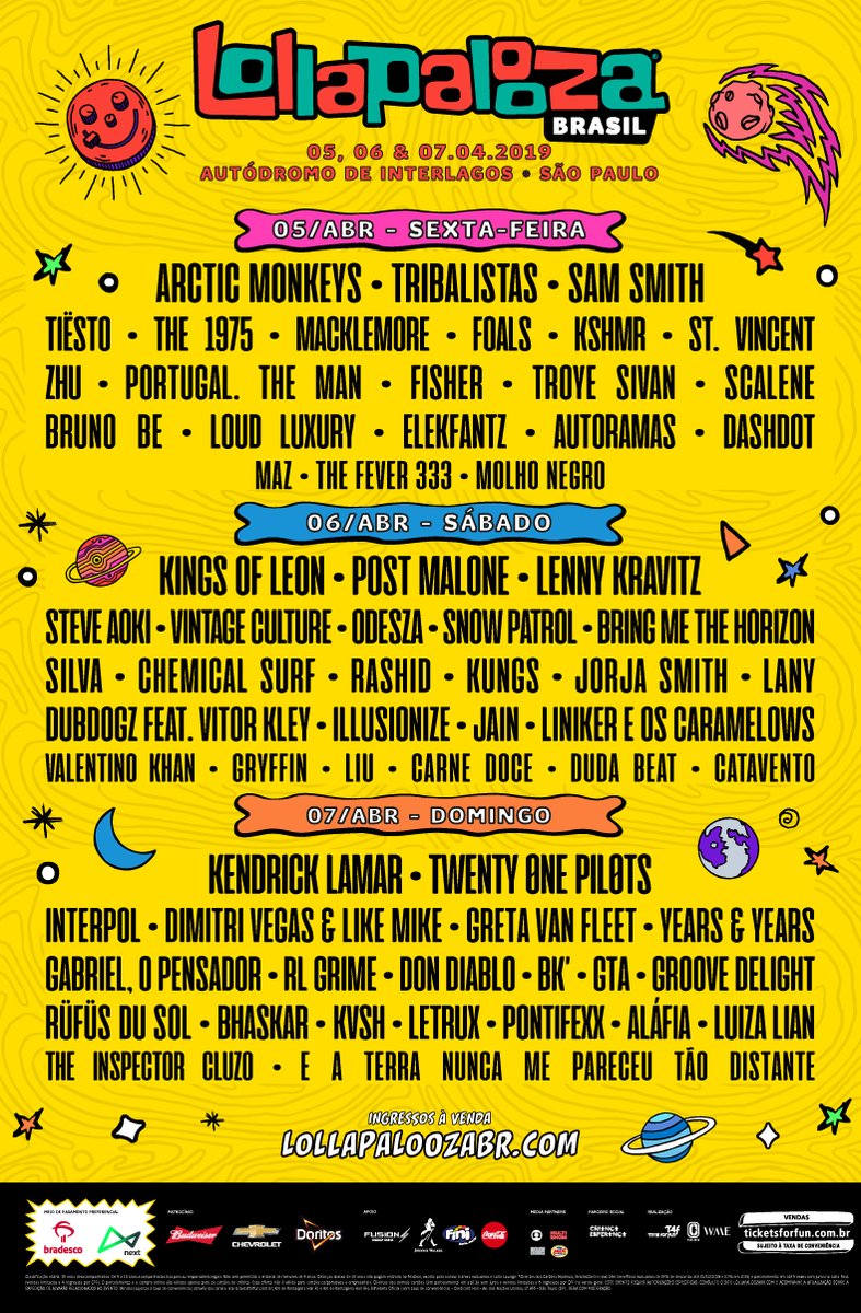 Saiu o line-up por dia do Lollapalooza 2019 | Capricho