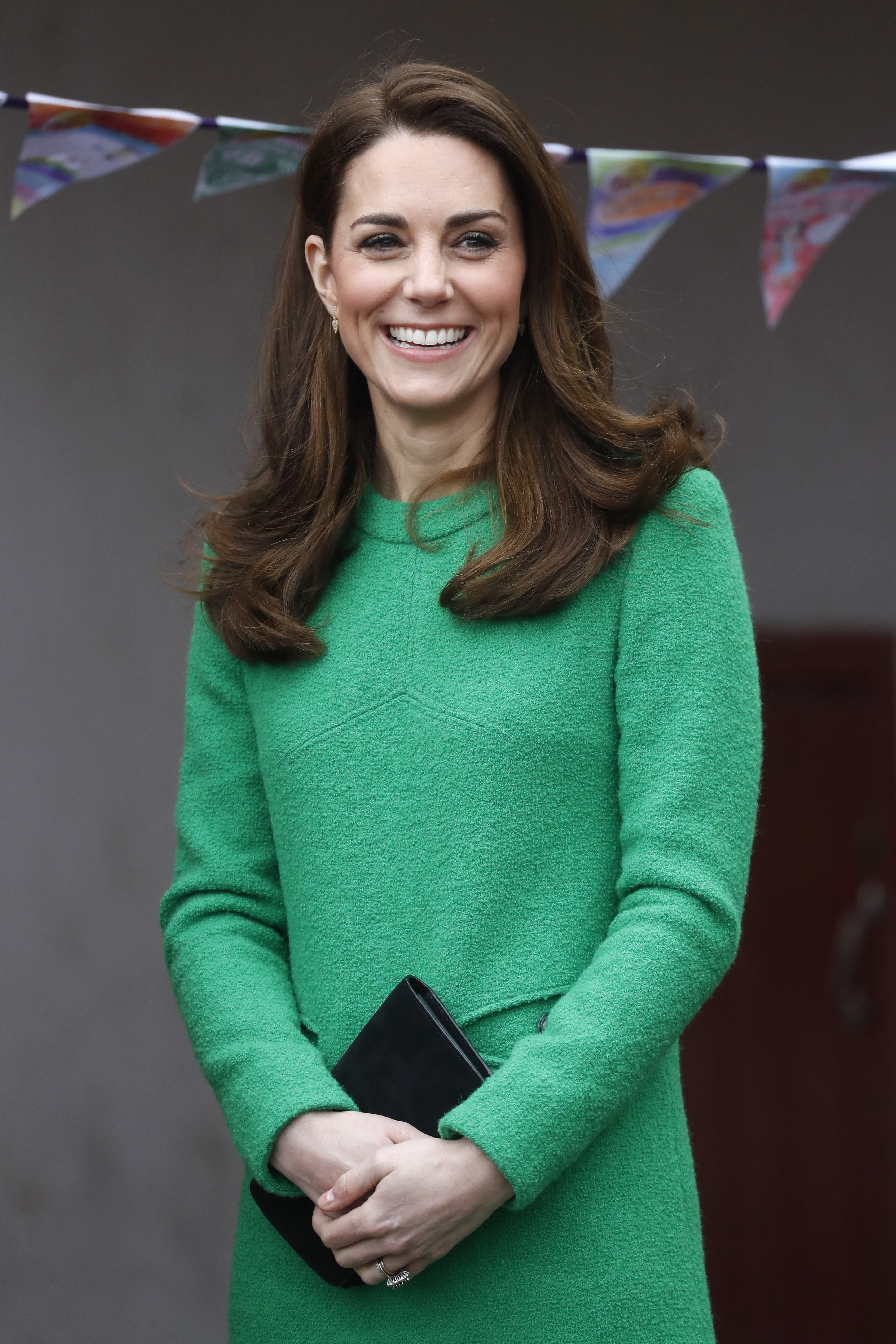 Kate Middleton em Londres hoje (5/2). 