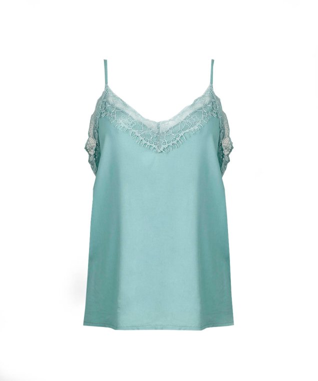 Blusa verde com renda (R$ 79,99*).