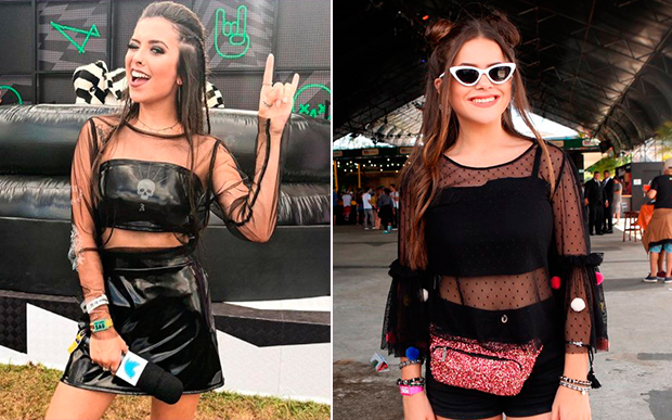 Transparência é uma trend que nunca sai de moda e também dá um toque rocker. Maisa Silva e a youtuber Thalita Meneghim ficaram mega estilosas, né?