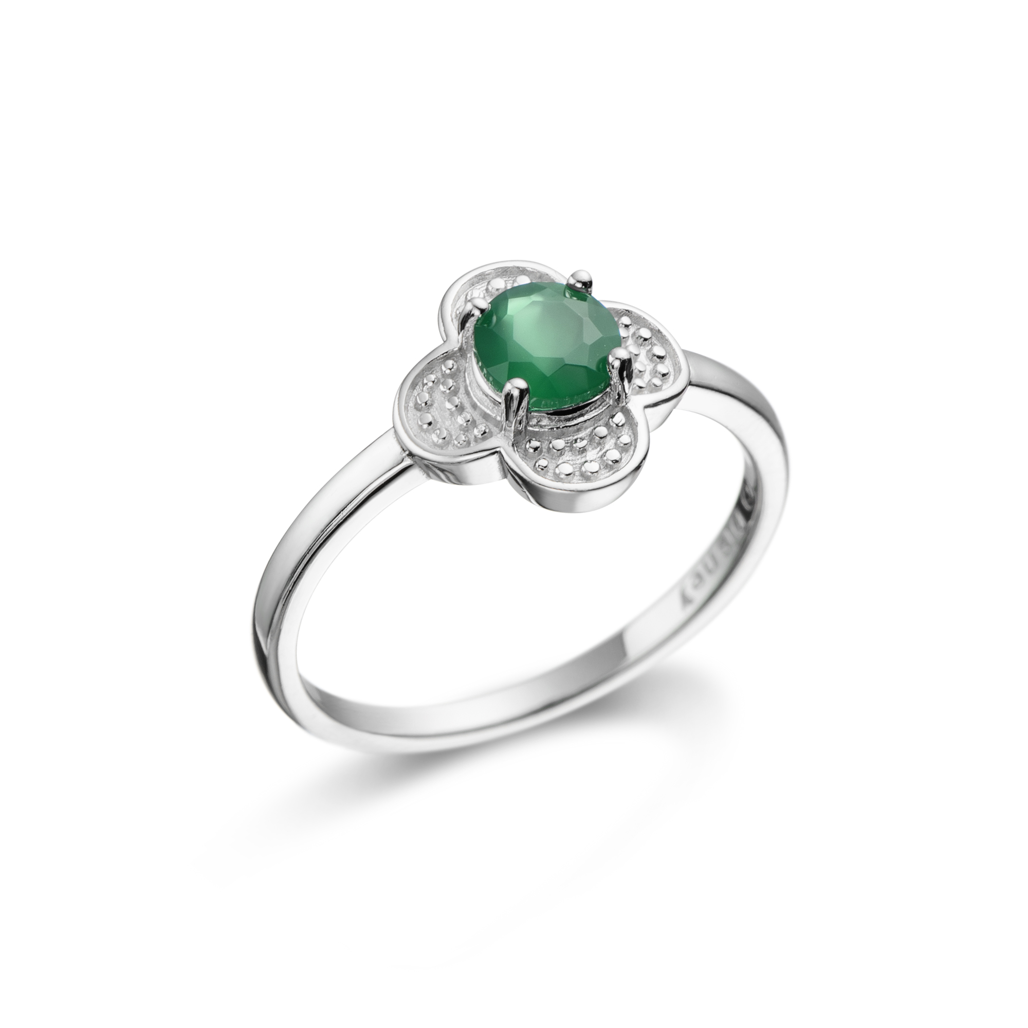 Anel Aladdin prata com agata verde_R0,00