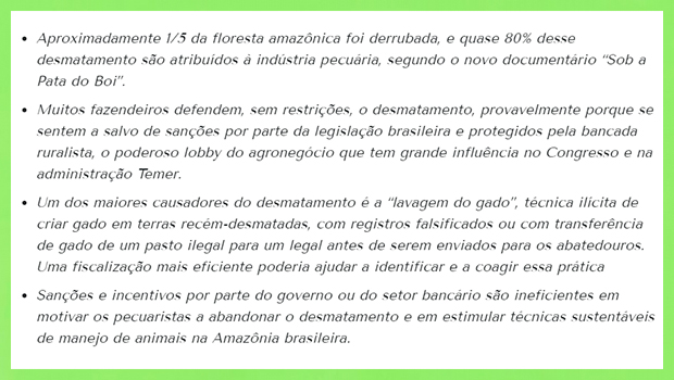 Não dá pra querer salvar a Amazônia e continuar comendo carne em excesso