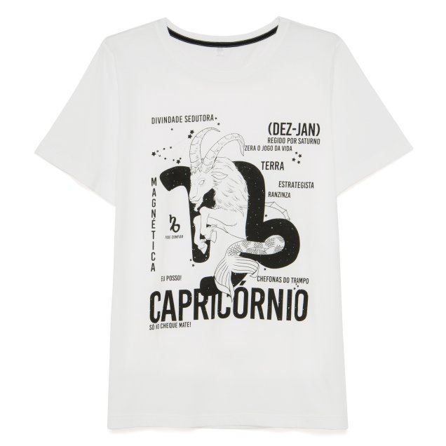 Camiseta Signo de Capricórnio, Riachuelo, R$ 39,90*.