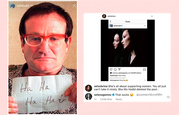 Bella Hadid apaga foto que Selena Gomez havia comentado e posta indireta