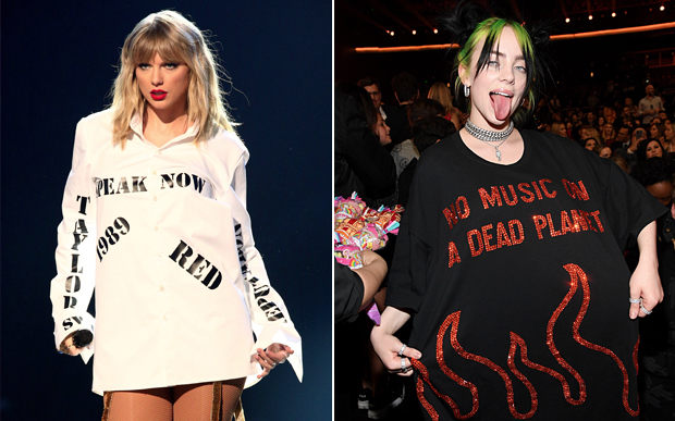 Taylor Swift e Billie Eilish no AMA 2019
