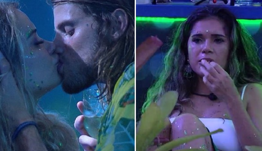 Marcela e Daniel dão primeiro beijo e Gizelly fica chorando no Big Brother Brasil 20