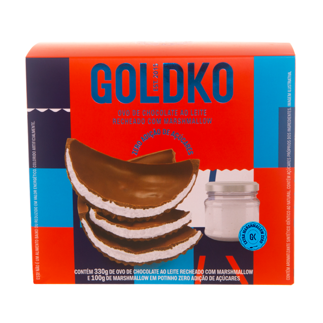 Ovo de Páscoa GoldKo 430g recheado de marshmallow sem açúcar (R$ 89,90*)