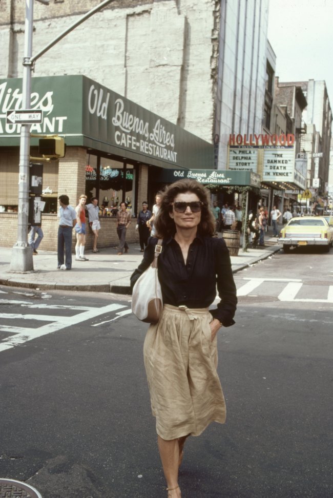 Jacqueline Onassis em Nova York, nos Estados Unidos, em 1981