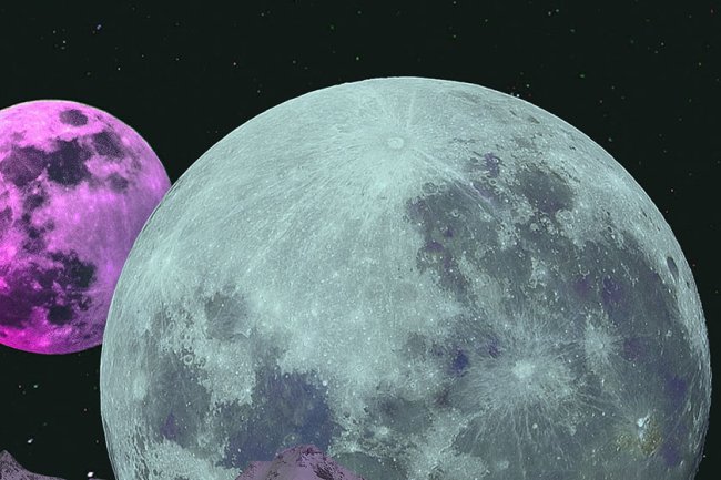 ilustração de lua e planeta horoscopo