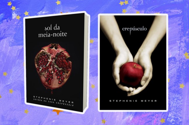 Capas de Crepúsculo: Sol da Meia-Noite e Crepúsculo em um fundo de textura roxa e branca