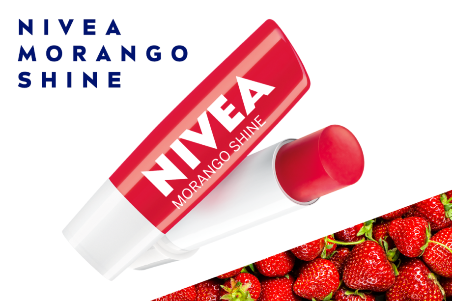 NIVEA Morango Shine, mais um queridinho das meninas que amam ousar nos sabores inesquecíveis.