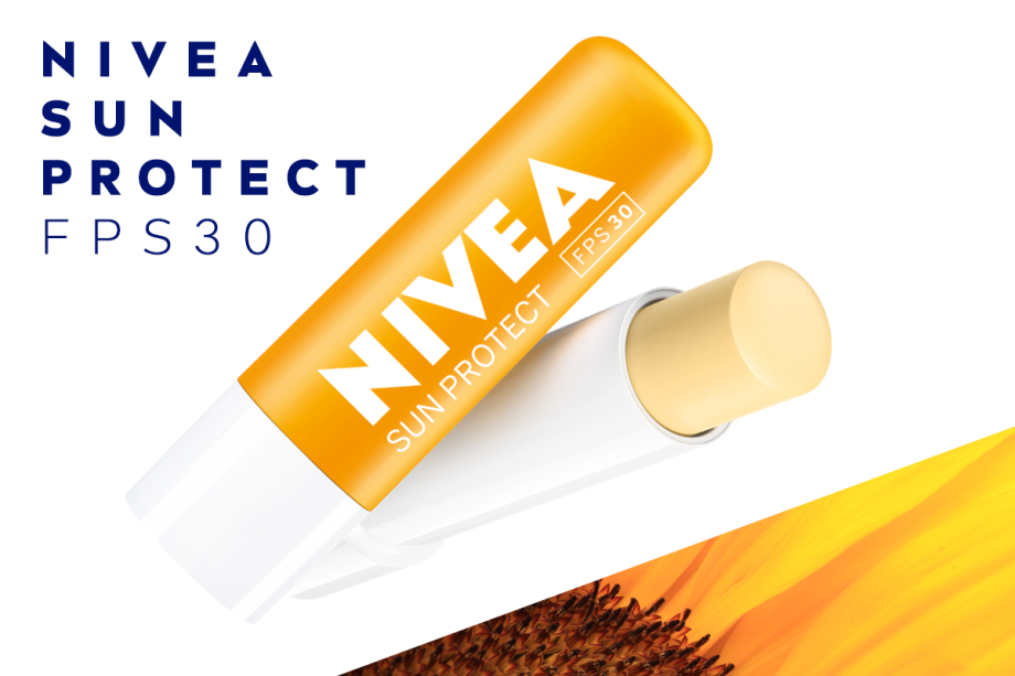 O NIVEA Sun Protect FPS30 protege os lábios dos efeitos nocivos do sol, oferecendo alta proteção contra os raios UVA e UVB;