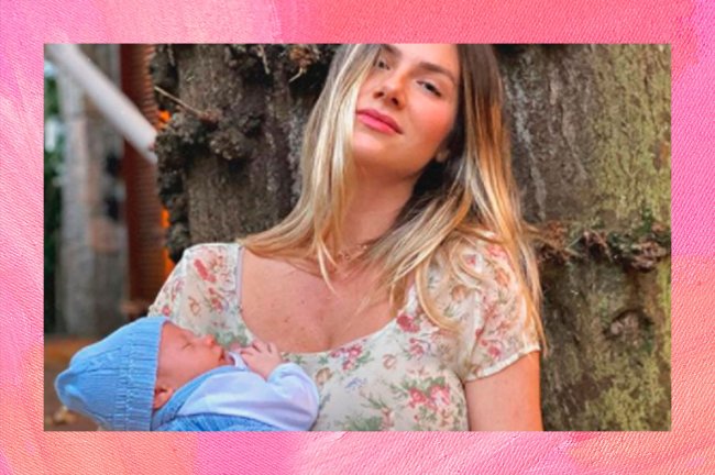 Giovanna Ewbank com seu terceiro filho, Zyan, no colo