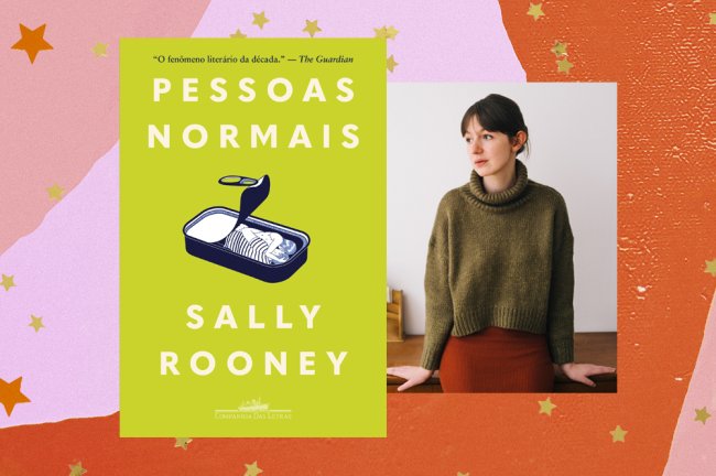 Capa do livro Pessoas Normais e ao lado uma foto da autora Sally Rooney