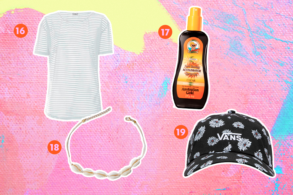 produtos-aproveitar-verao-04 Saída de praia, bronzeador, choker de conchas e boné para usar no verão