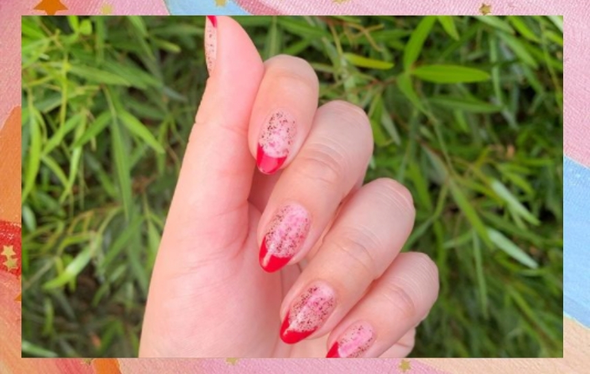 Nail art com glitter