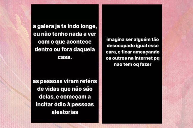 stories no Instagram da Karol Conká feito pelo Filho, Jorge.