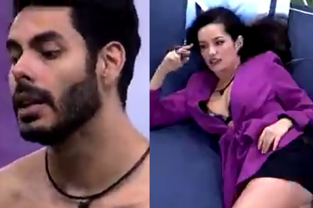 Rodolffo falando e Juliette deitada em imagens do BBB21